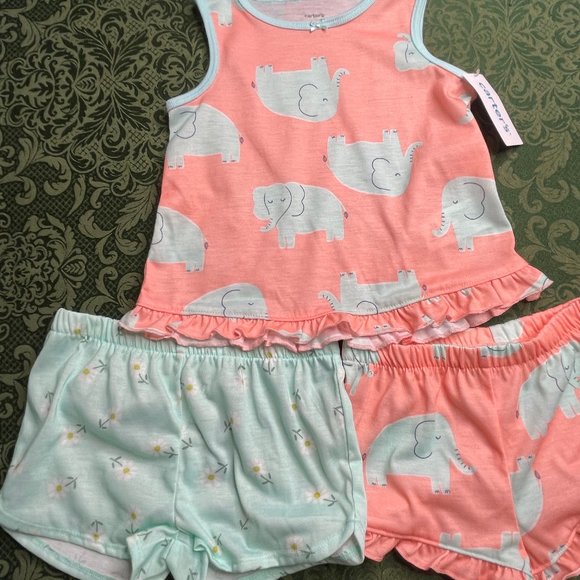 NWt 2t 5t 5 4t 4 ELEPHANT carters pajamas summer match sisters EASTER birthday - Picture 3 of 7